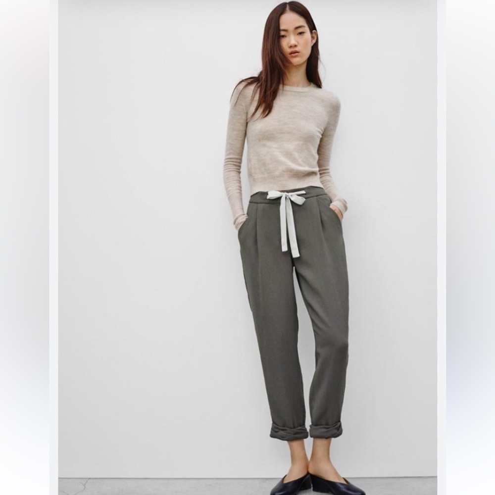 Aritzia-Linen Blend Allant Grey Pant (Size:2)